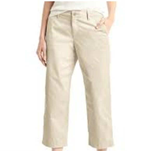 GAP Clean Cut Wide Leg Crop Khaki Pants - Size 1 Excellent Condition - Picture 1 of 4